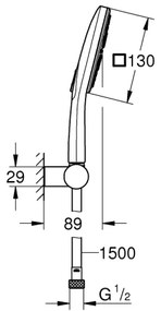 GROHE RAINSHOWER SMARTACTIVE 130 CUBE – set duș de mână, crom lucios (26588000)