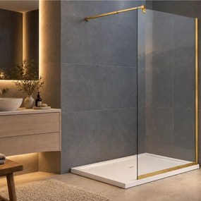 Paravan de dus tip Walk-in auriu periat Rune Syn 100x200 cm