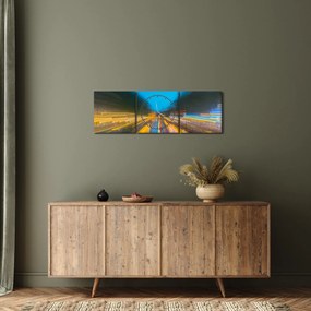 Tablou - Pictură abstractă (cu ceas) (90x30 cm)