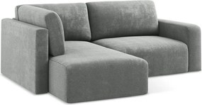 Colțar gri extensibil/cu spațiu de depozitare cu tapițerie din chenille (cu colț pe partea stângă/în formă de ”L”) Kona – Makamii