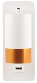 Aplica LED perete 1xGU10/35W/230V alb/auriu cu încărcător USB