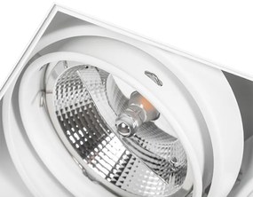 Set de 6 spoturi încastrate albe GU10 AR111 fără ramă cu 2 lumini - Oneon