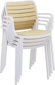 Scaun stivuibil, alb/bej, KARDOS TYP 2