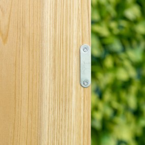 Outsunny Armoarie de grădină armoarie de depozitare de grădină tava din metal galvanizat din lemn masiv 80 x 45 x 92 cm lemn natural | Aosom Romania