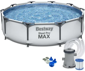 Piscina rotunda cadru metalic 4678 litri Bestway 305x76 cm cu pompa si flitru incluse