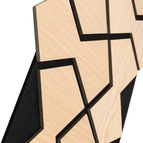 Panou riflaj acustic decorativ, MDF si pasla, AC35, 90x45x1.8cm, Stejar deschis