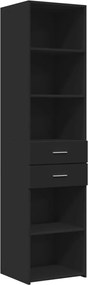 vidaXL Dulap înalt, negru, 45x42,5x185 cm, lemn compozit