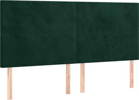 vidaXL Tăblie de pat verde închis 160x5x118/128 cm catifea