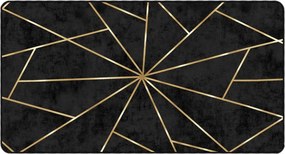 vidaXL Covor lavabil, negru și auriu, 80x150 cm