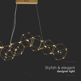 Lustră LED pe cablu LED/28W/230V 3000K auriu