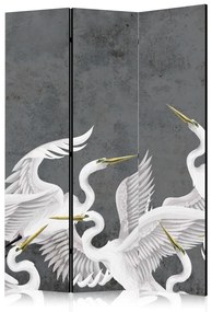 Paravan - Flutter of wings - white herons on dark grey background with texture