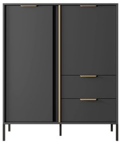 Comodă Lyran 2D2S (antracit + Auriu). 1071353