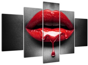 Tablou cu buze de femeie (150x105 cm)