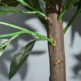 Outsunny Set de 2 Arbori de Dafin in Ghiveci, Plante Artificiale din Plastic Inaltime 90cm pentru Interior si Exterior, Plante Artificiale Decorative