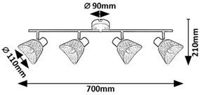 Plafoniera din material ecologic Farelia 4L