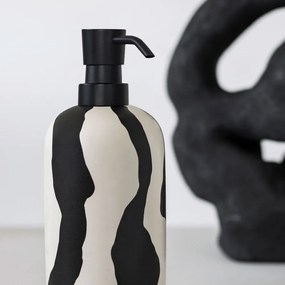 Dozator de săpun lichid negru-alb din ceramică 200 ml Icon – Mette Ditmer Denmark