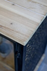 Vitrina din lemn masiv si MDF, 4 usi, cu model lateral, Vence