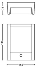 Aplică LED de exterior cu senzor Philips ARBOUR LED/3,8W/230V IP44