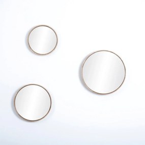 Oglindă de perete cu ramă din lemn masiv de stejar Gazzda Look, ⌀ 32 cm