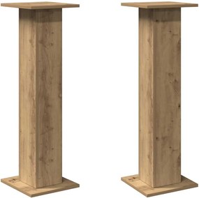 vidaXL Suporturi difuzoare, 2 buc., stejar artizanal, 30x30x95cm, lemn