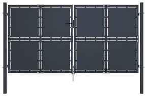 vidaXL Poartă de grădină, antracit, 300 x 175 cm, oțel