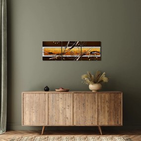 Tablou abstracției - Fluturi (cu ceas) (90x30 cm)