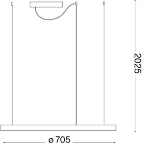 Ideal Lux - Pendul LED pe cablu ORACLE SLIM LED/37W/230V 2700K Ø 70 cm alb