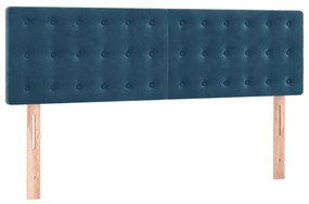 346474 vidaXL Tăblii de pat, 2 buc., albastru închis, 72x5x78/88 cm, catifea