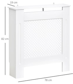 HOMCOM Carcasă Modernă pentru Calorifer din MDF Tip Grilă, 78x82x19 cm, Alb | Aosom Romania