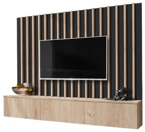 Mobilier living Vertic (negru + hikora jackson). 1097591