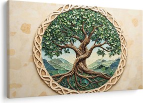Tablou – Arborele vieții împletit (90x60 cm)