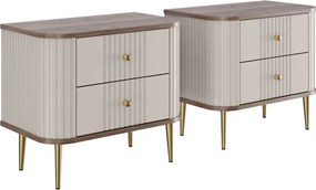 Set noptiere Vesper 56 cm - cașmir / nuc / picioare aurii