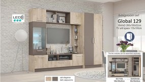 Living GLOBAL129 - stejar sonoma+capucino