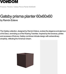 Ghiveci plante design decorativ modern exterior / interior GATSBY PRISMA 60x60x60cm