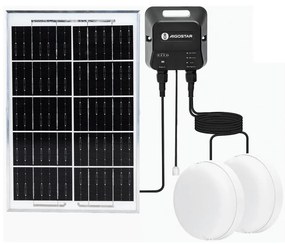Corp de iluminat LED solar Aigostar 2xLED/35W/12V 6000 mAh 6500K d. 16,8 cm