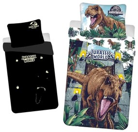 Lenjerie de pat luminoasă Jurassic World Roar