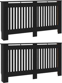 vidaXL Capac pentru radiator 2 pcs Negru 152 x 19 x 81,5cm