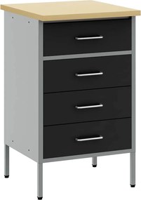 vidaXL Banc de lucru cu sertar Negru și Gri 50 x 55 x 85 cm