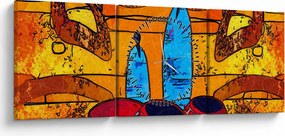 Tablou - Pictură străveche (cu ceas) (90x30 cm)