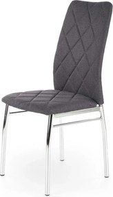 Scaun bucatarie K309, gri inchis/crom, stofa clasica/metal, 43X57X97 C