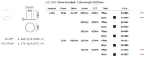 Lustra LED suspendata Oracle slim sp d050 round 2700k on-off BK