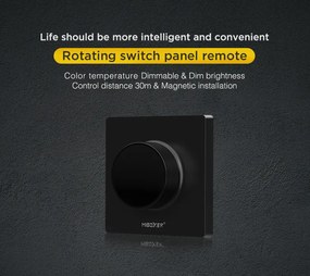 Variator de perete pentru banda LED, compatibil cu banda led monocolora si CCT, montaj aplicat, negru,MiBoxer Milight