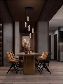 Lustra cu 5 pendule LED design modern LUNE
