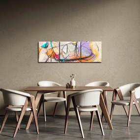 Tablou - Abstract, pasăre (cu ceas) (90x30 cm)