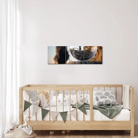 Tablou cu lupa și peisaj (cu ceas) (90x30 cm)