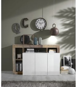 Comodă LENOR albă/maro