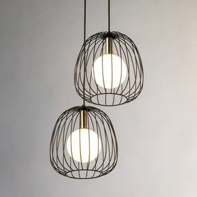 Lustră pe cablu BELL 2xG9/12W/230V negru/auriu