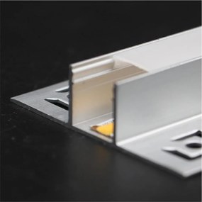 Profil LED Aluminiu Incastrat – Finisaj Glet, 2m, 1,5 cm Rigips