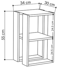 Noptiera Lonie Alb 30x55x30 cm