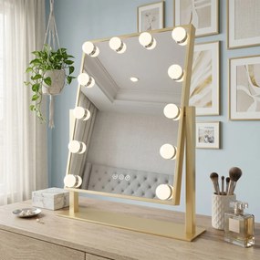 Oglindă LED HOLLYWOOD L.Gold 30x40